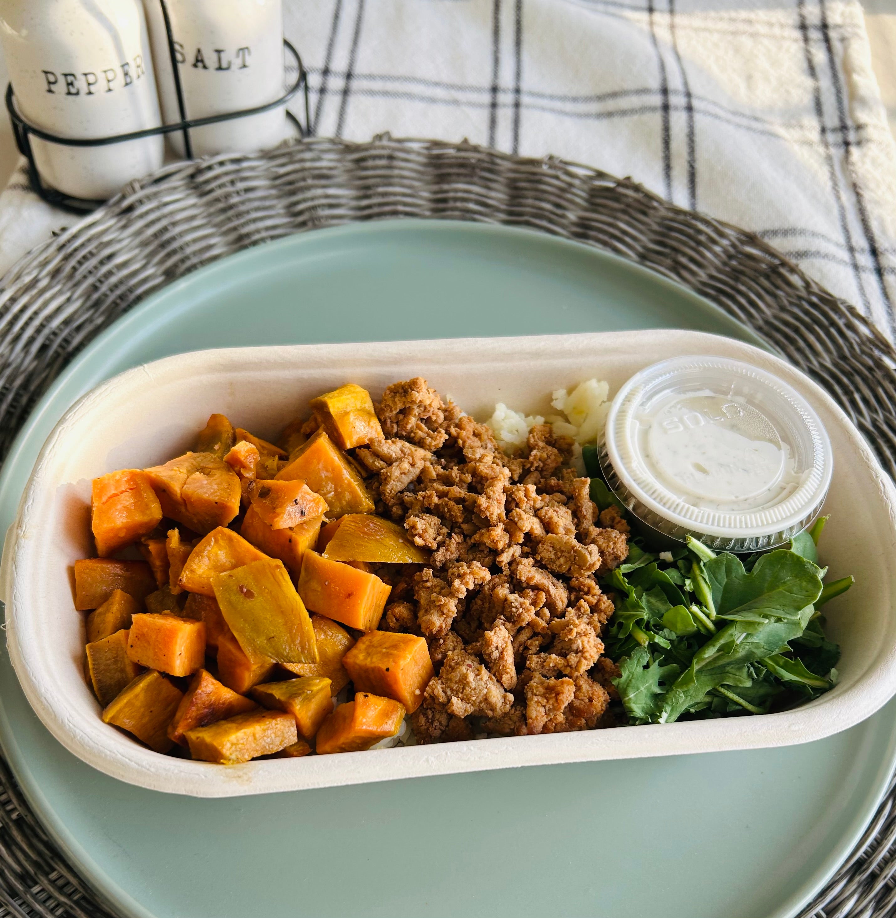 Hot Honey Sweet Potato, Beets and Beef Bowl