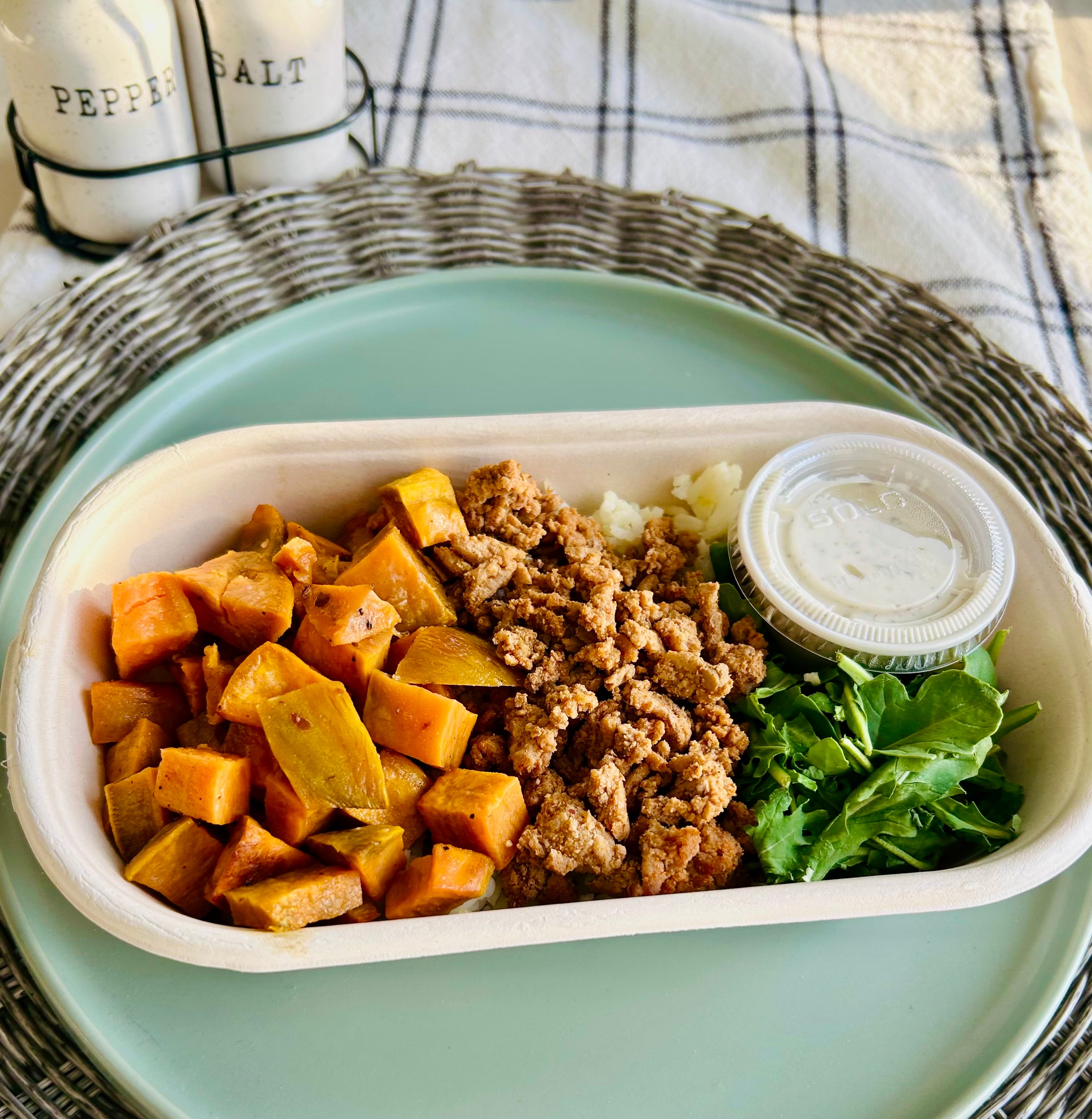 Hot Honey Sweet Potato, Beets and Beef Bowl