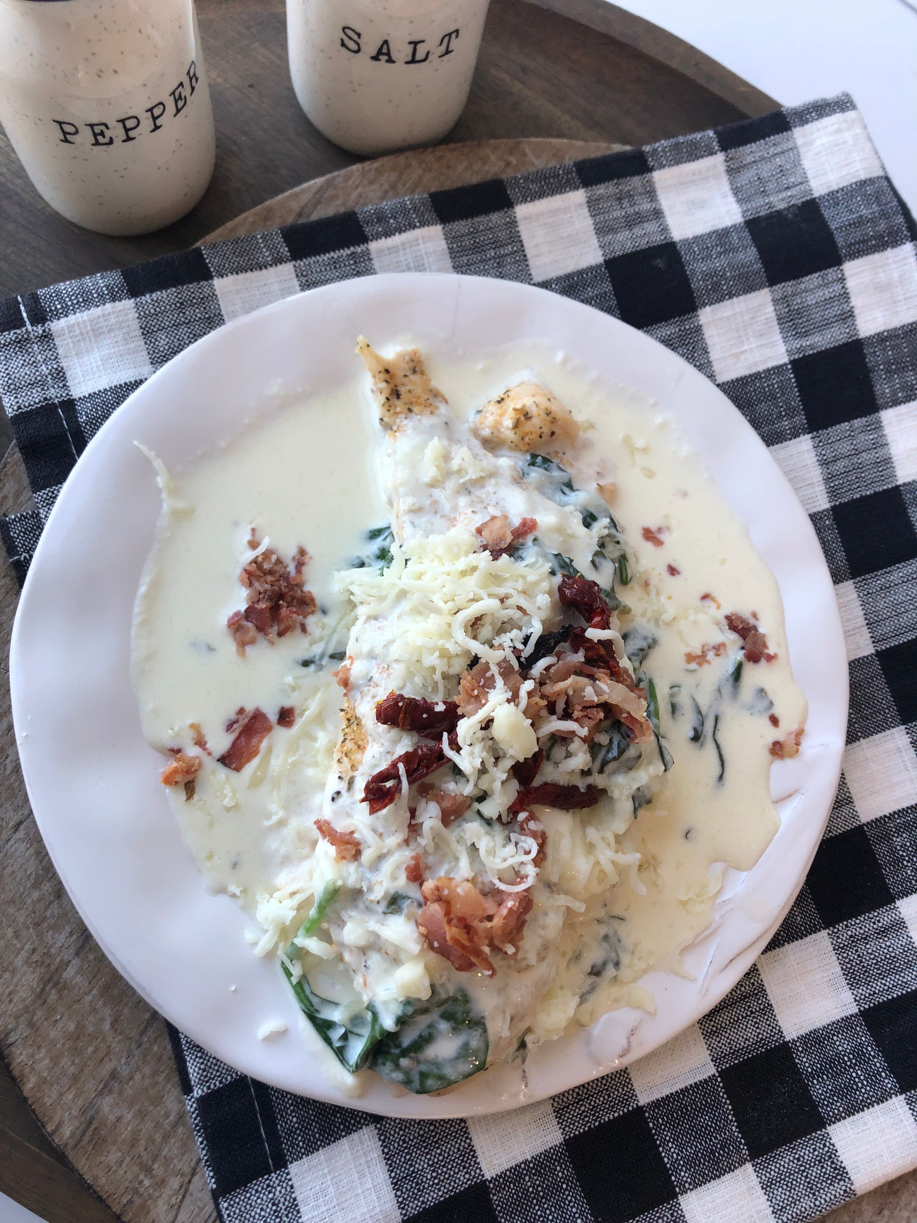 Creamy Sun-dried Tomato Chicken with Bacon (GF,K)