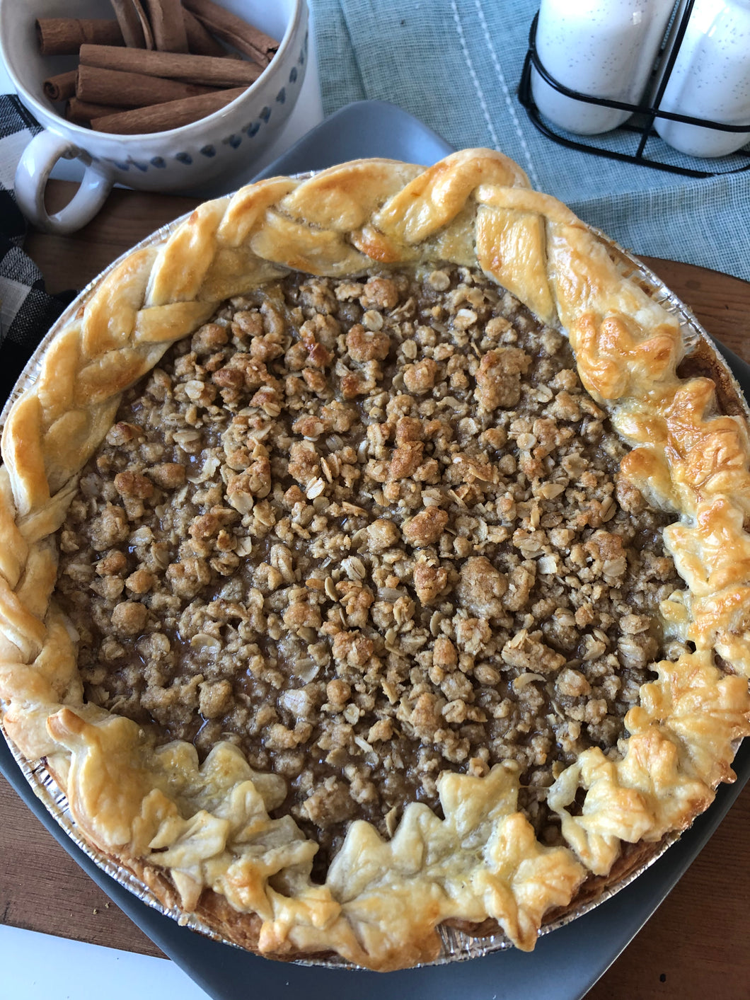 Prosper Pantry's Signature Peach Crumble Pie