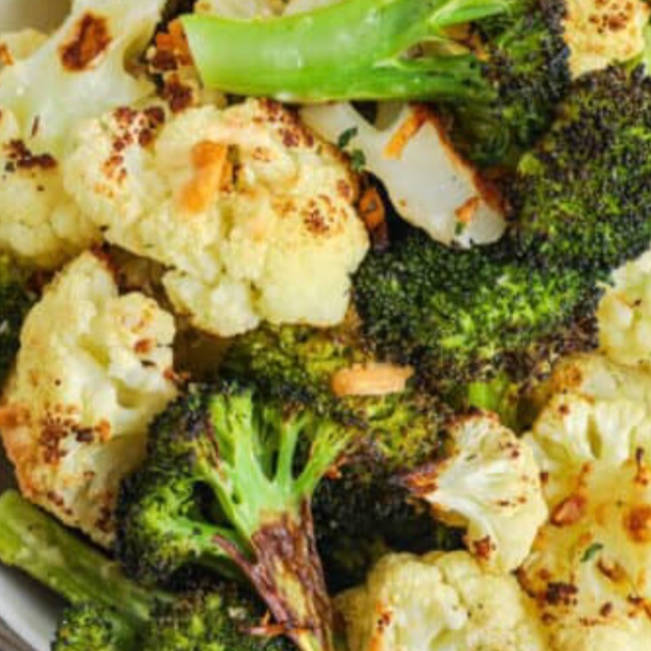 Roasted Lemon Butter Broccoli & Cauliflower (GF,VEG,K)